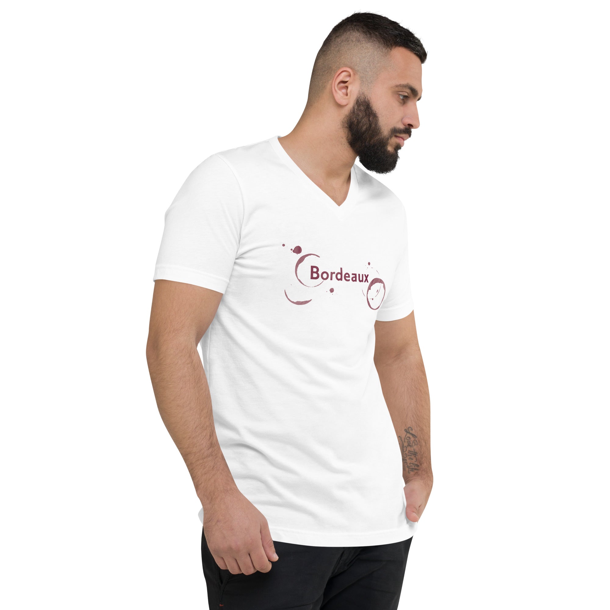 Bordeaux Unisex Short Sleeve V-Neck T-Shirt