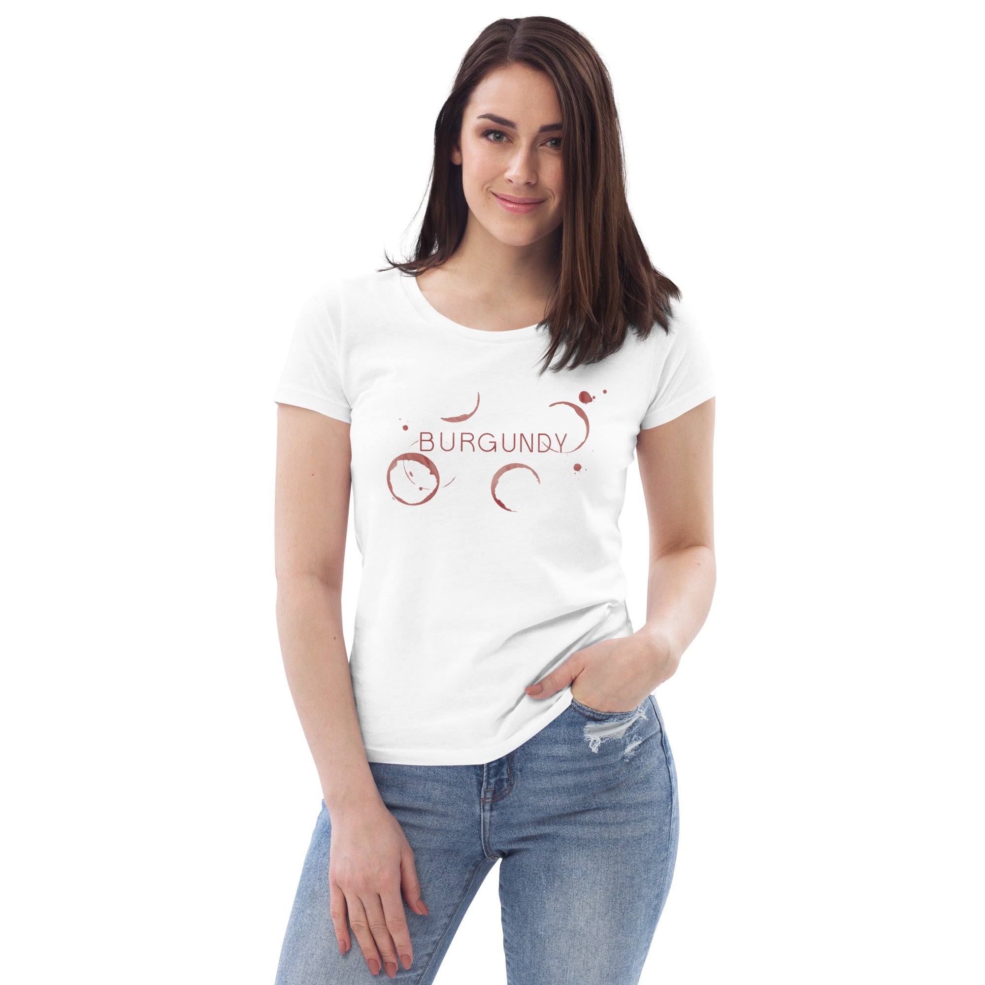 Burgundy Women's Fitted Eco Tee